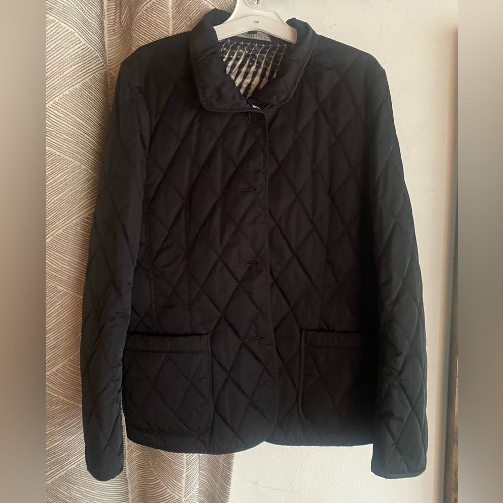 Lafayette 148 New York Quilted Jacket Black Sz 10